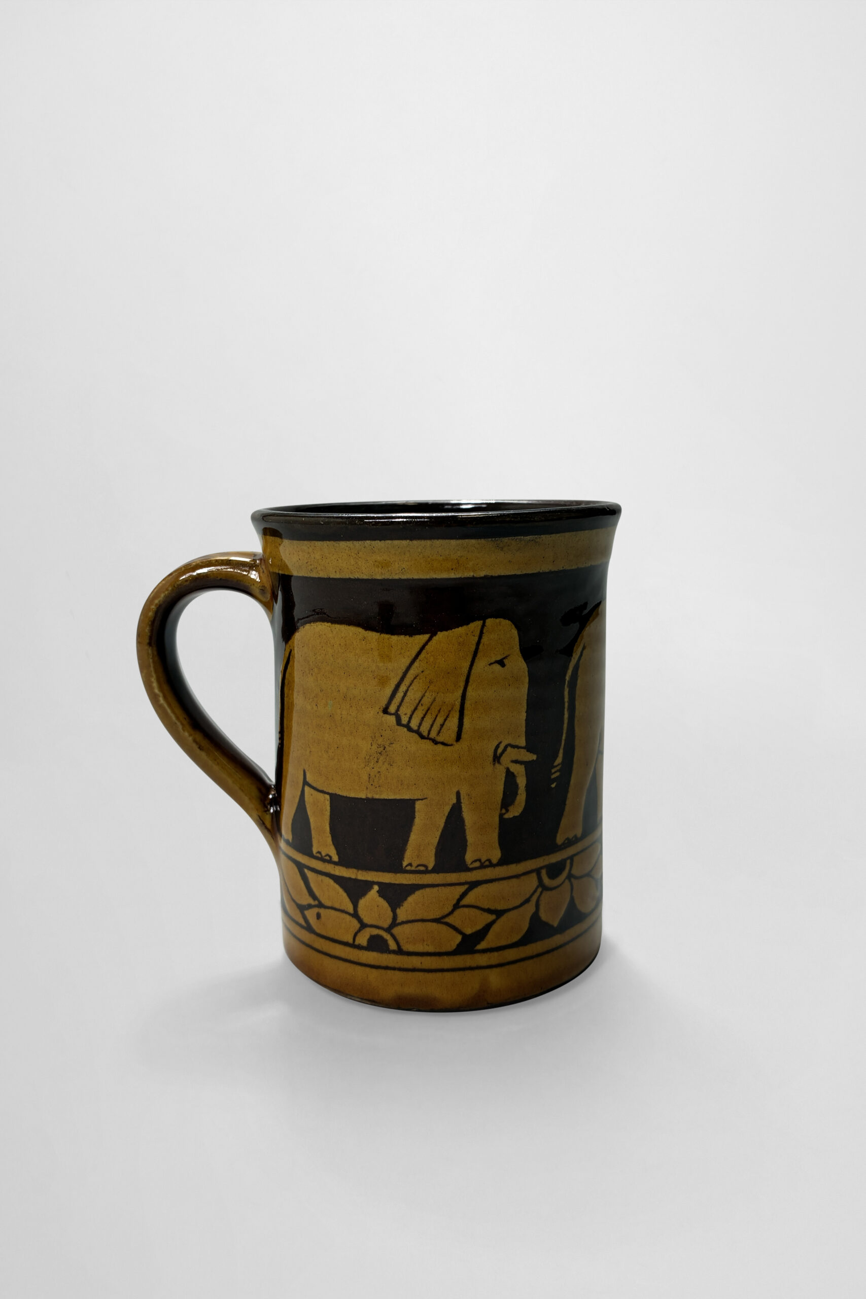 Sgraffito Hand-thrown Coffee Mug