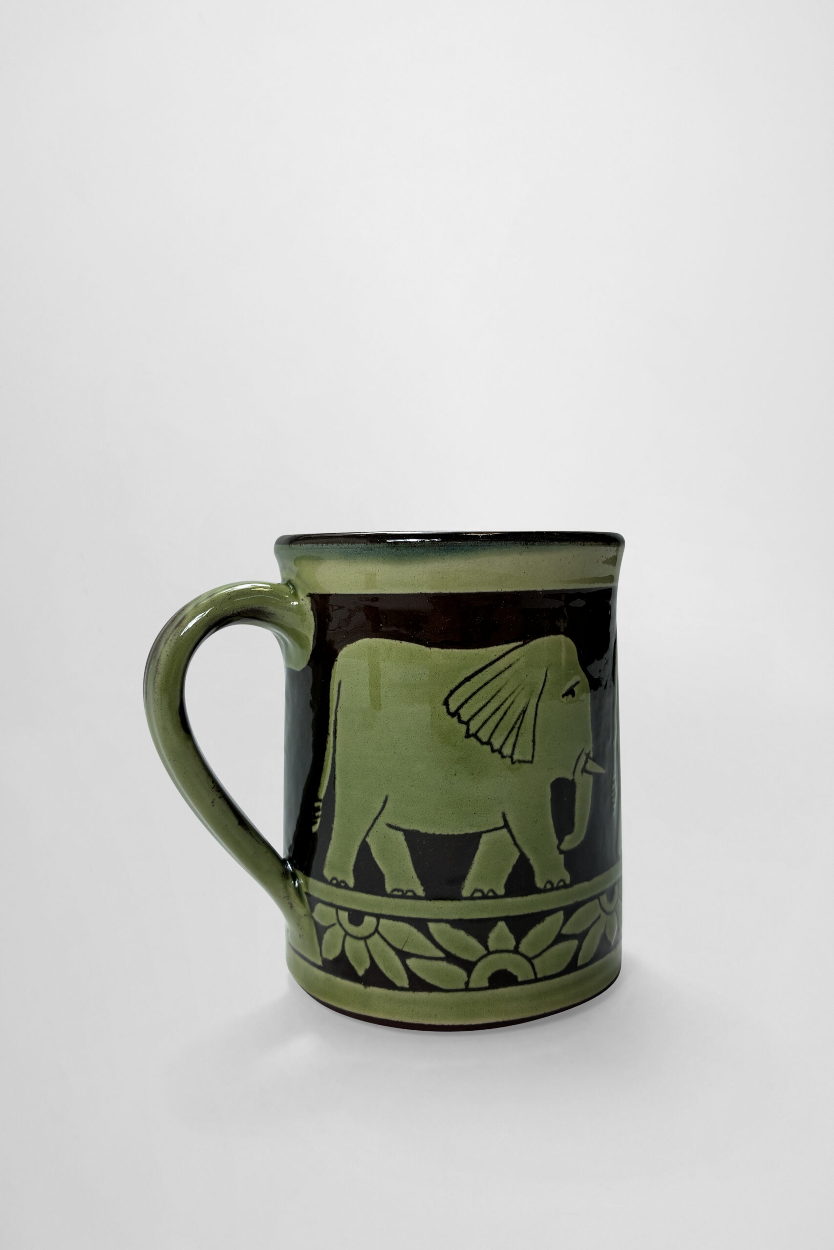 Sgraffito Hand-thrown Coffee Mug